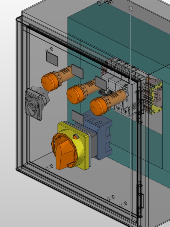 Projeto tridimensional de quadro de força e comando para a Escola SESC