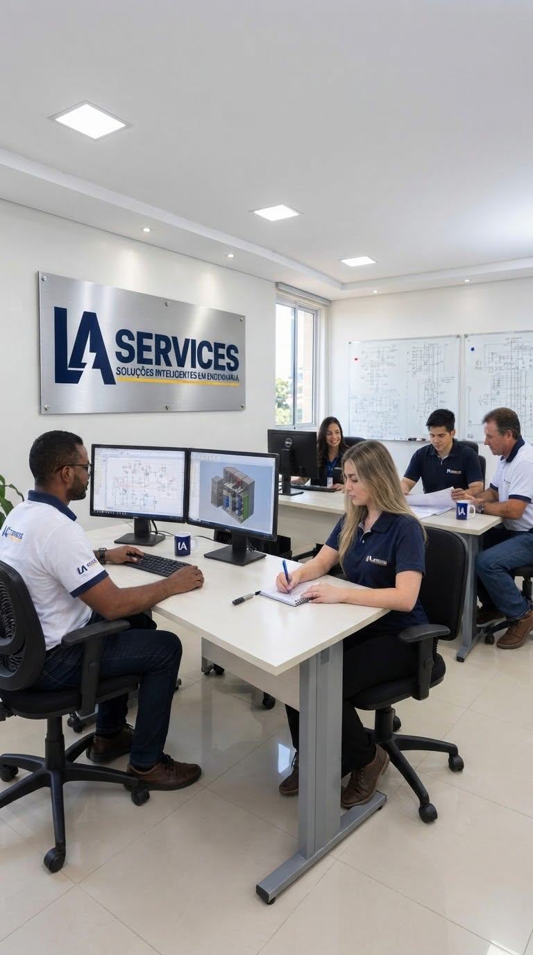 Equipe técnica da LA Services em campo